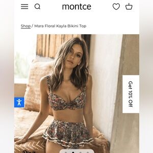 Monce Mara floral bikini:  Kayla top 
Ruffle Hot short with trim bottom